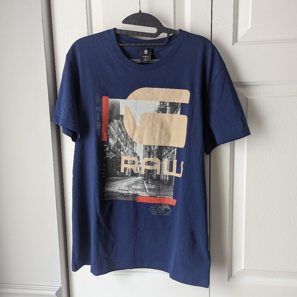 Men's medium blue gstar city graphic t-shirt - Picture 1 of 8